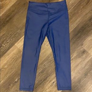 Zyia Blue Metallic Light n Tight Hi-Rise Leggings